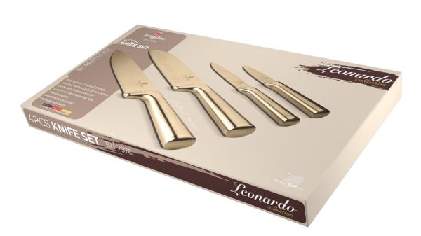 Berlinger Haus Knife Set 4pcs – Leonardo Gold Collection