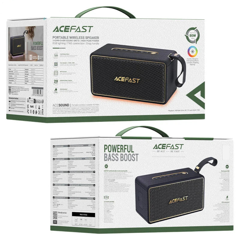 ACEFAST Portable Bluetooth Speaker | Cylindrical | RGB | Waterproof