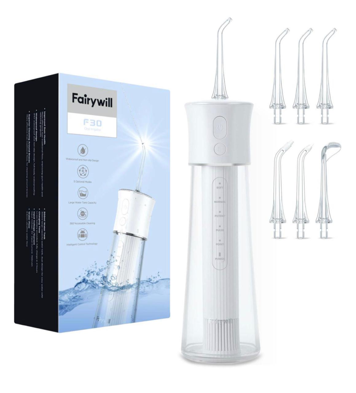 Fairywill Water Flosser F30 - 5 Modes, IPX7 Waterproof