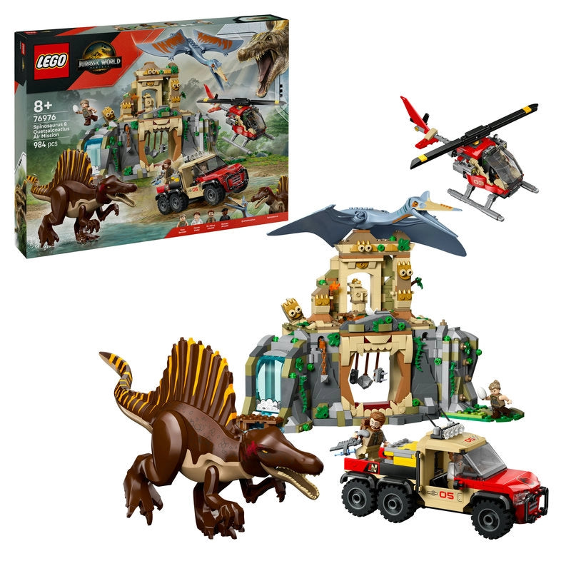 LEGO Jurassic World Spinosaurus & Quetzalcoatlus Air Mission – 984 Pieces | Set 76976