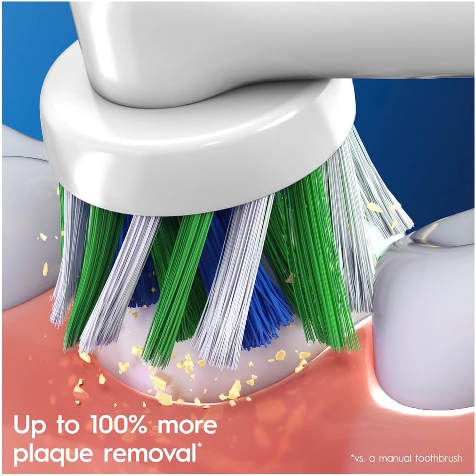 Oral-B Cross Action Electric Toothbrush Head With CleanMaximiser Technology Pack Of 4 - White