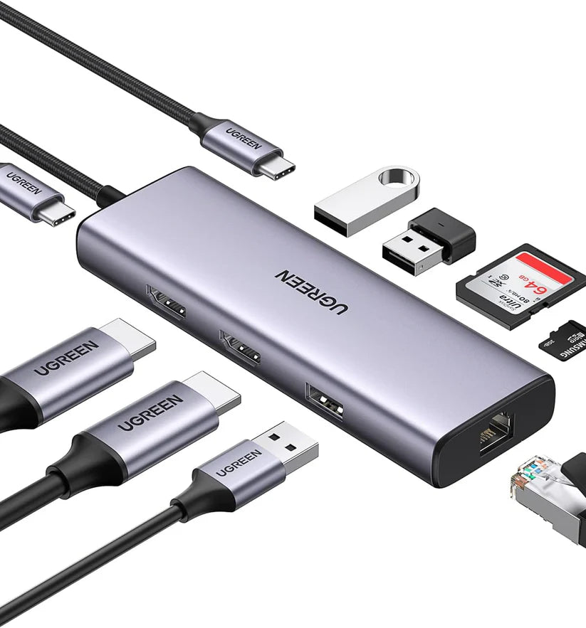 UGREEN USB-C Hub 10-in-1 with Dual HDMI 4K@60Hz + PD 100W