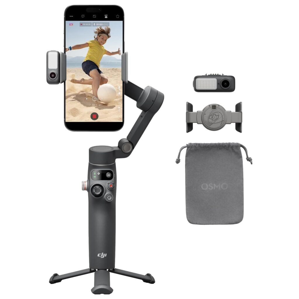 DJI Osmo Mobile 7P Gimbal with Tracking, Light & Mic Support