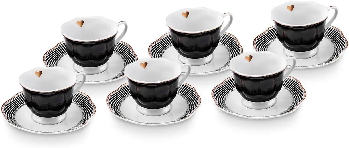 Karaca Piraye Coffee Cup Set of 6, 80ml
