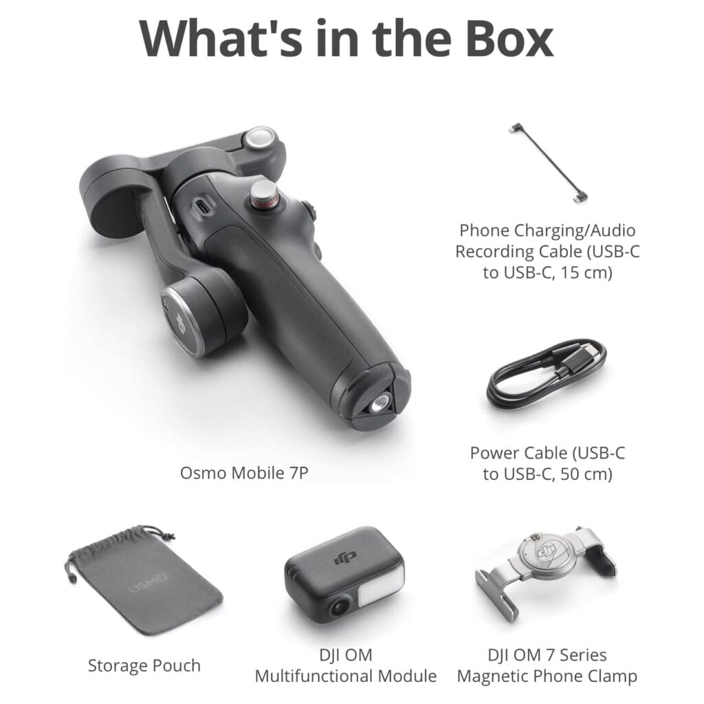 DJI Osmo Mobile 7P Gimbal with Tracking, Light & Mic Support
