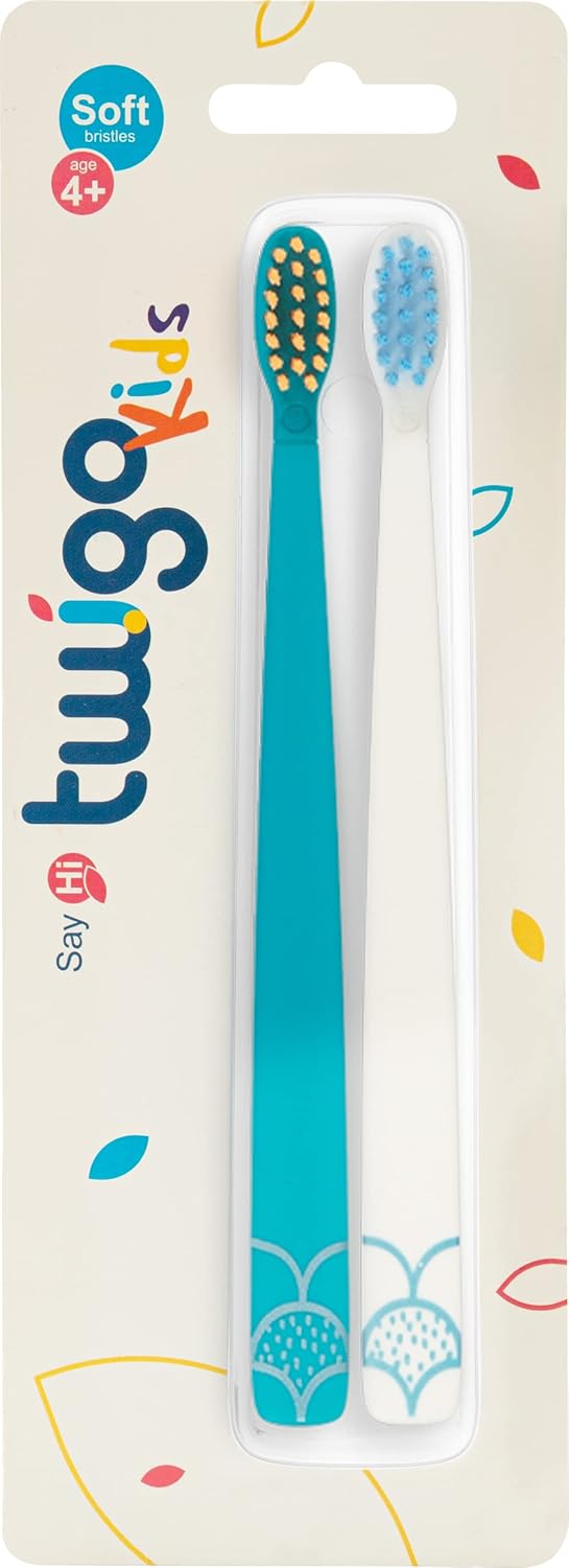 Flipper Twigo BPA Free Extra Soft Kids Toothbrush Twin Pack | Ages 3+ | Malaysia