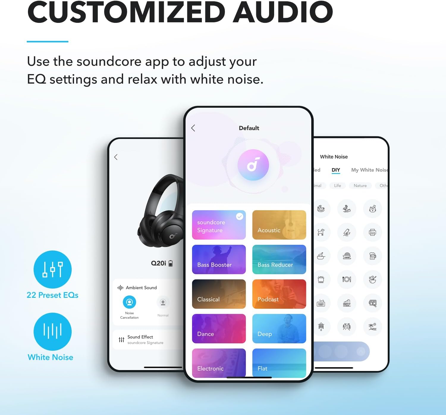 Anker Soundcore Q20i Hybrid ANC Bluetooth Headphones 40H Battery