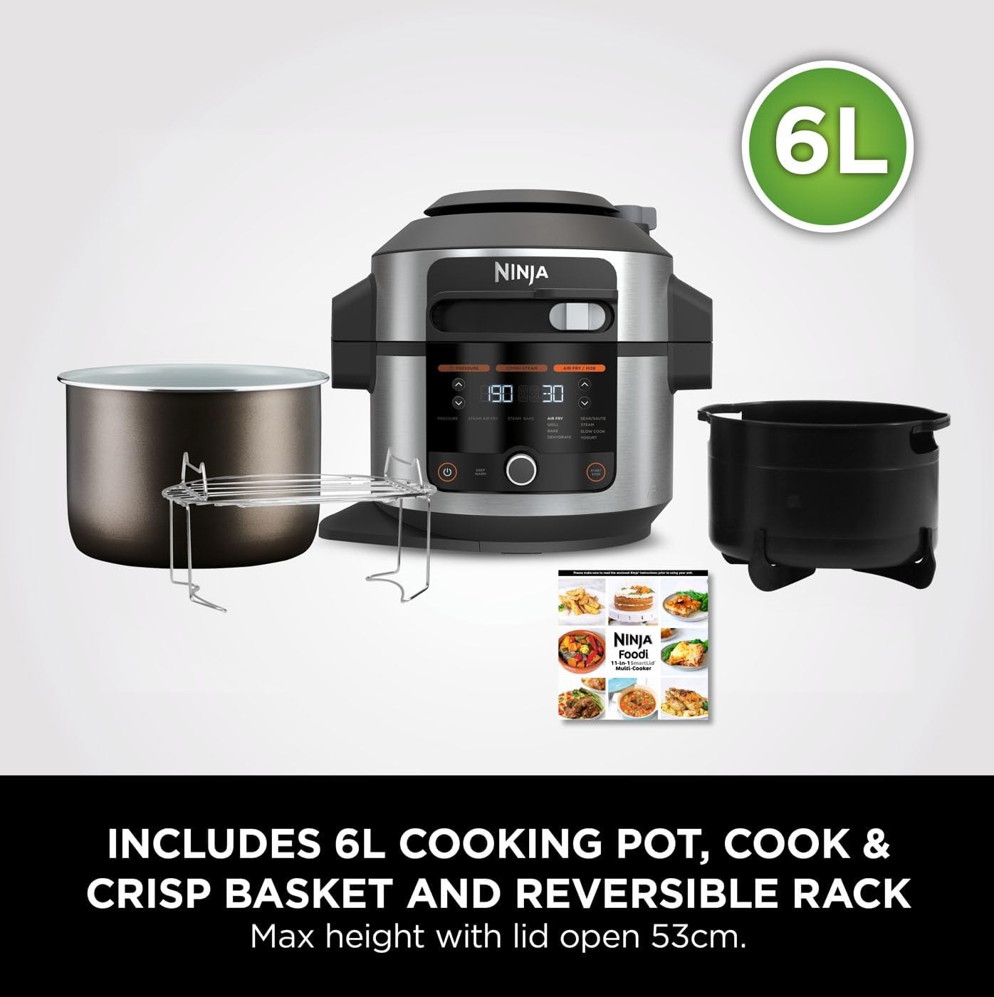 Ninja Foodi OL550UK – 11-in-1 SmartLid Multi-Cooker 6L
