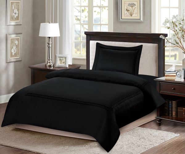 ARMN Naturesoft Single Duvet Cover Set 3pcs – Black