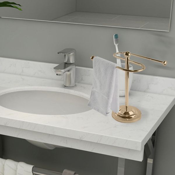 ARMN Delta S-Shaped Double Towel Stand - Gold