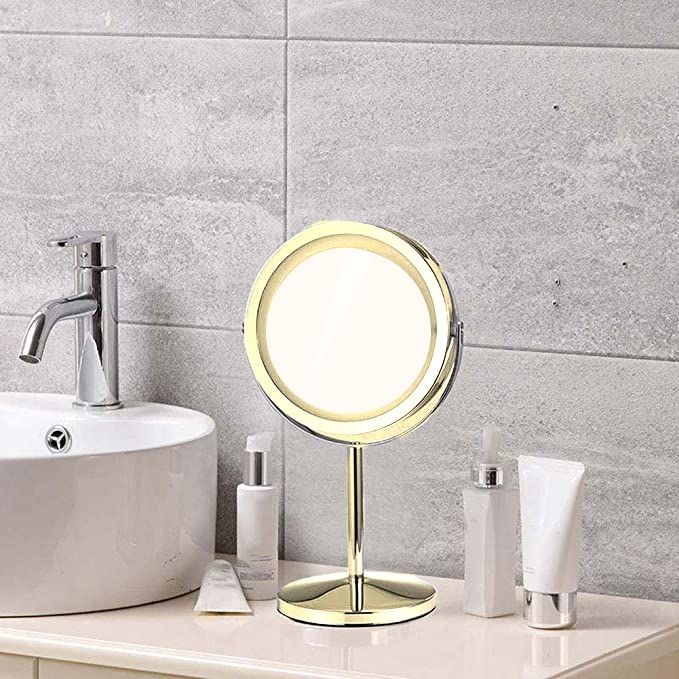 ARMN Delta Stand Magnifying Mirror - Gold Finish