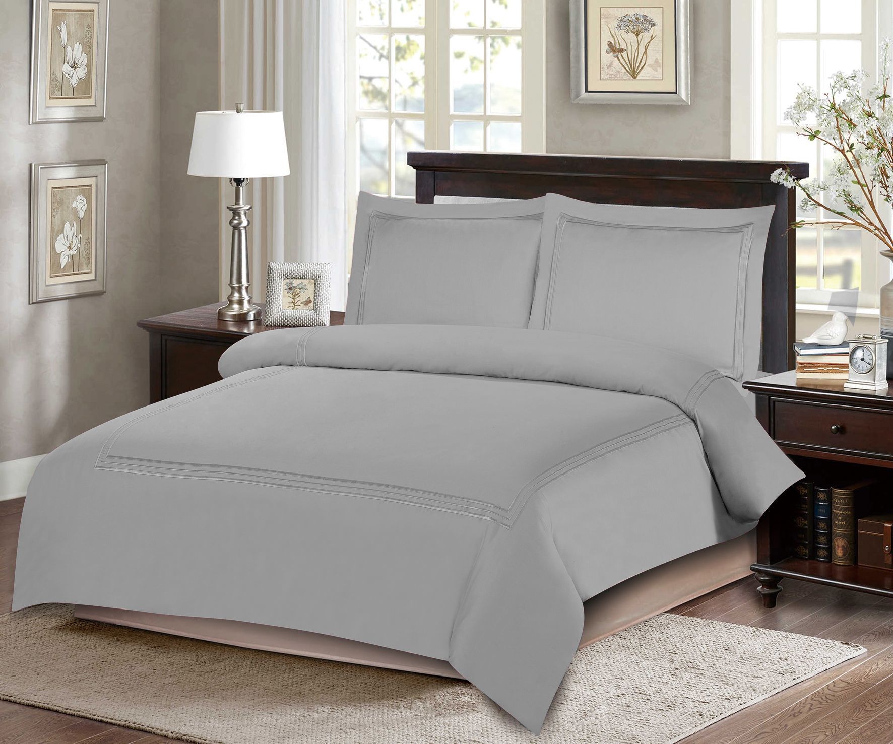 ARMN Naturesoft Queen Duvet Cover Set 4pcs – Silver