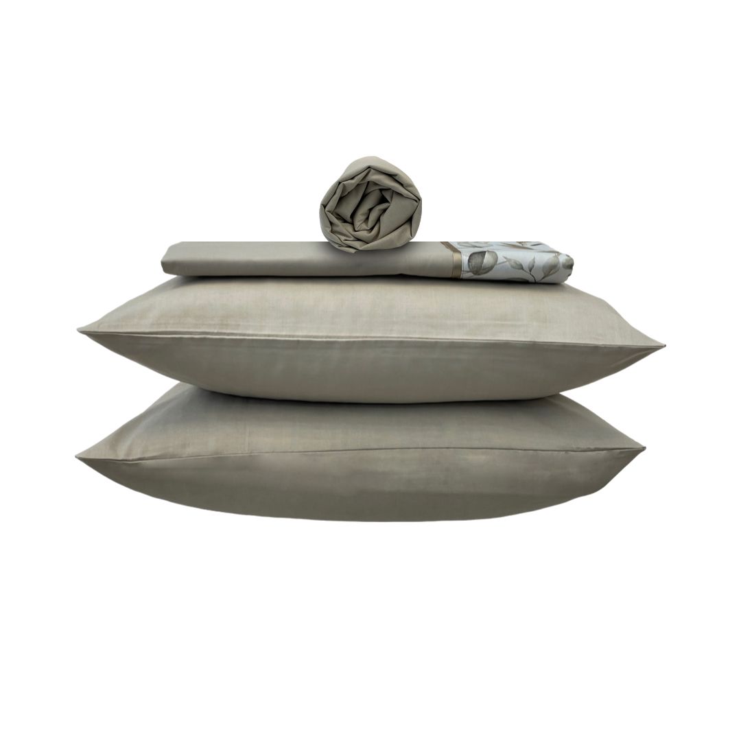 Carezze Terry 4-Piece Double Bed Sheet Set - Beige