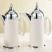 Alfursan 2-Piece Arabic Coffee Dallah Set - White & Silver