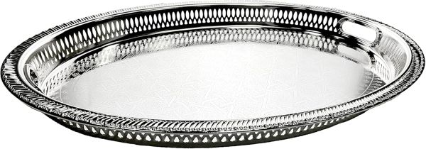 Zolten Oval Tray Silver 53.8×39 cm – Stylish Serving Piece