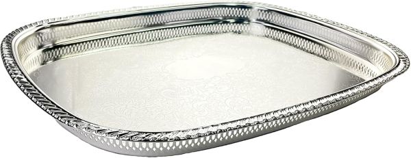 Zolten Rectangular Tray Silver 55.3×40 cm – Elegant Serving