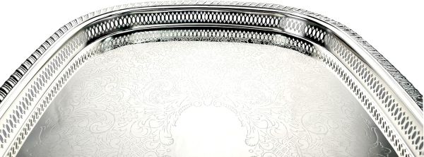 Zolten Rectangular Tray Silver 55.3×40 cm – Elegant Serving
