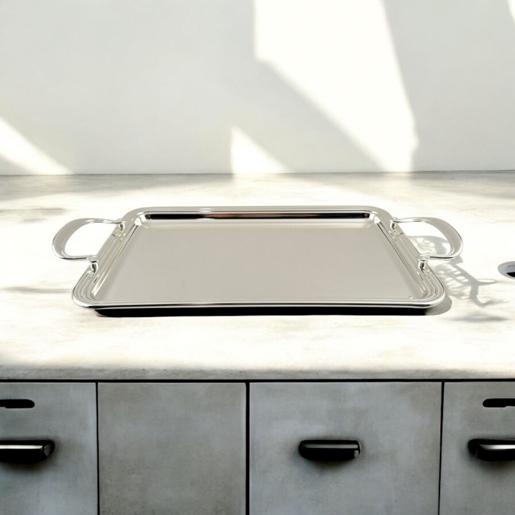Zolten Rectangular Tray Silver 50×32.2 cm – Stylish & Practical