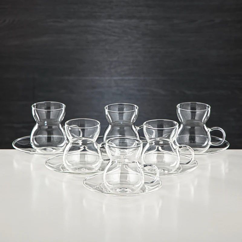 Almarjan 12-Piece Glass Tea Cups Set – Elegant & Practical