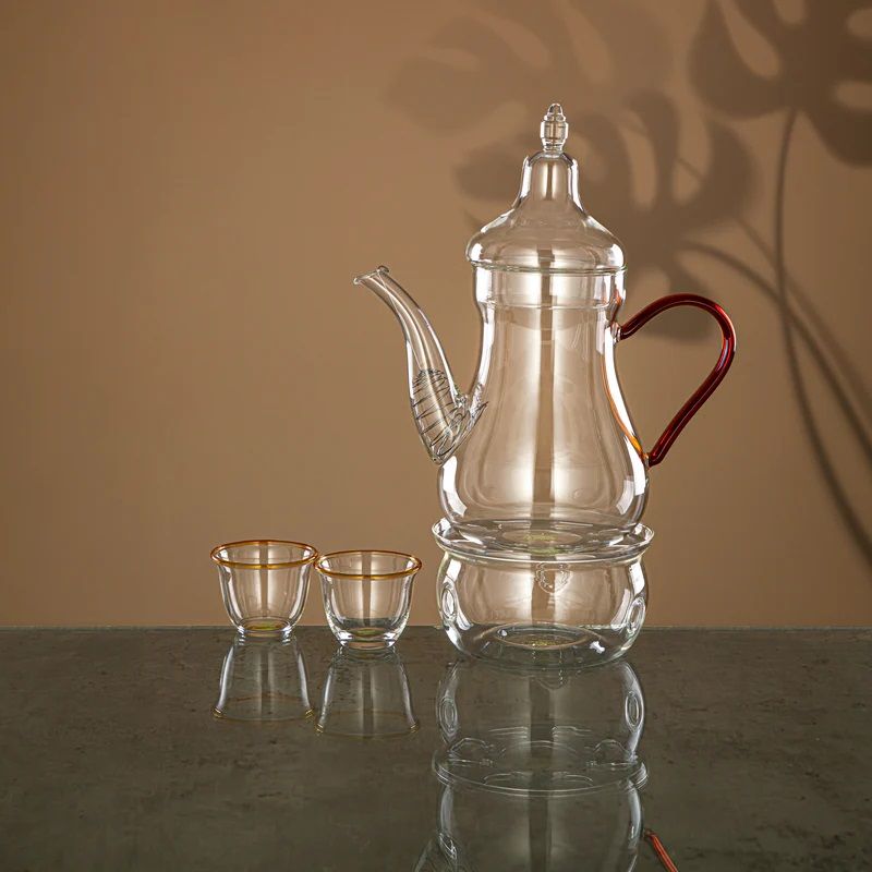 Almarjan 8-Piece Arabic Coffee Glass Set