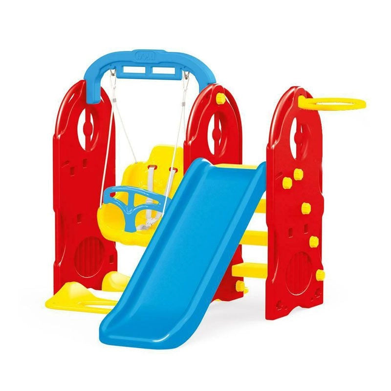 Dolu 4-in-1 Playground – Kids Outdoor Play Set with Slide, Swing & Basketball