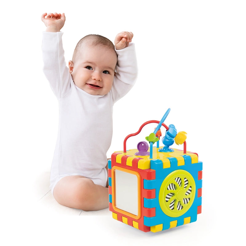 DOLU 2-in-1 Educational Cube & Puzzle Activity Toy for Toddlers 12M+