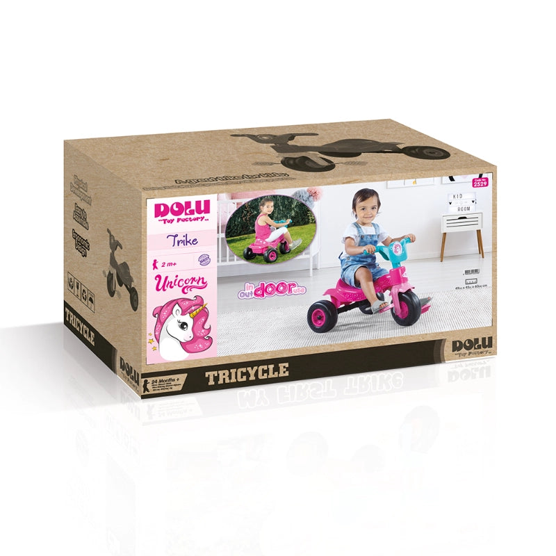 Dolu Unicorn Trike – 3-Wheel Girls Bike with Basket & Horn