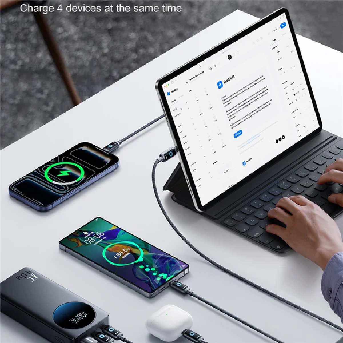 JOYROOM JR-PBF02 Pro 20000mAh 45W Ultra Fast Charging Power Bank – Dual USB-C & USB-A