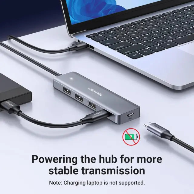 UGREEN USB 3.0 Hub – 3× USB-A + 1× USB-C Ports + Power Input