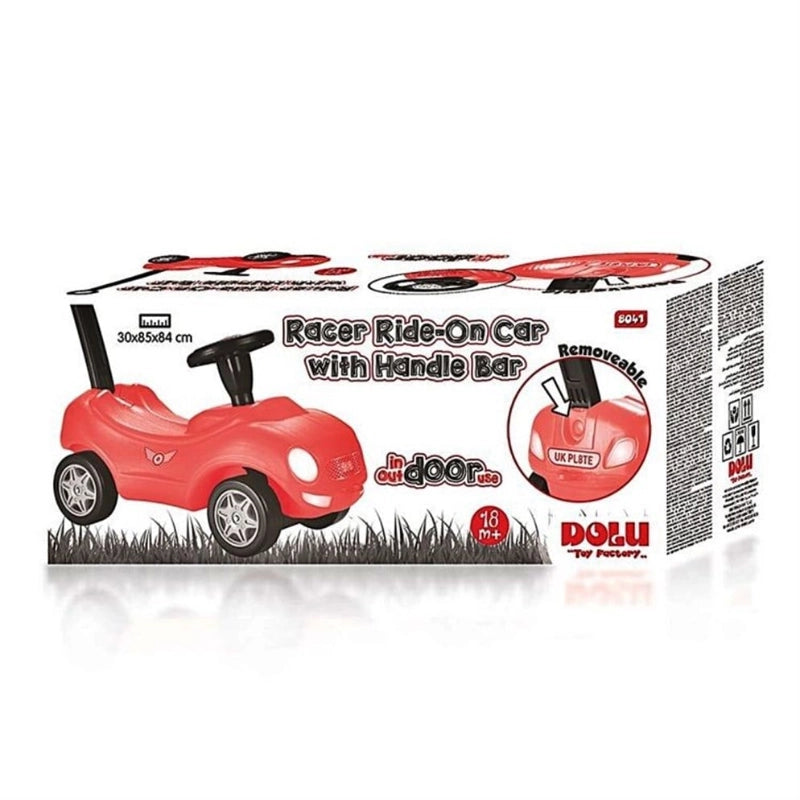 Dolu Racer Ride-On Car with Parent Handle Bar – Red | Kids Ride-On