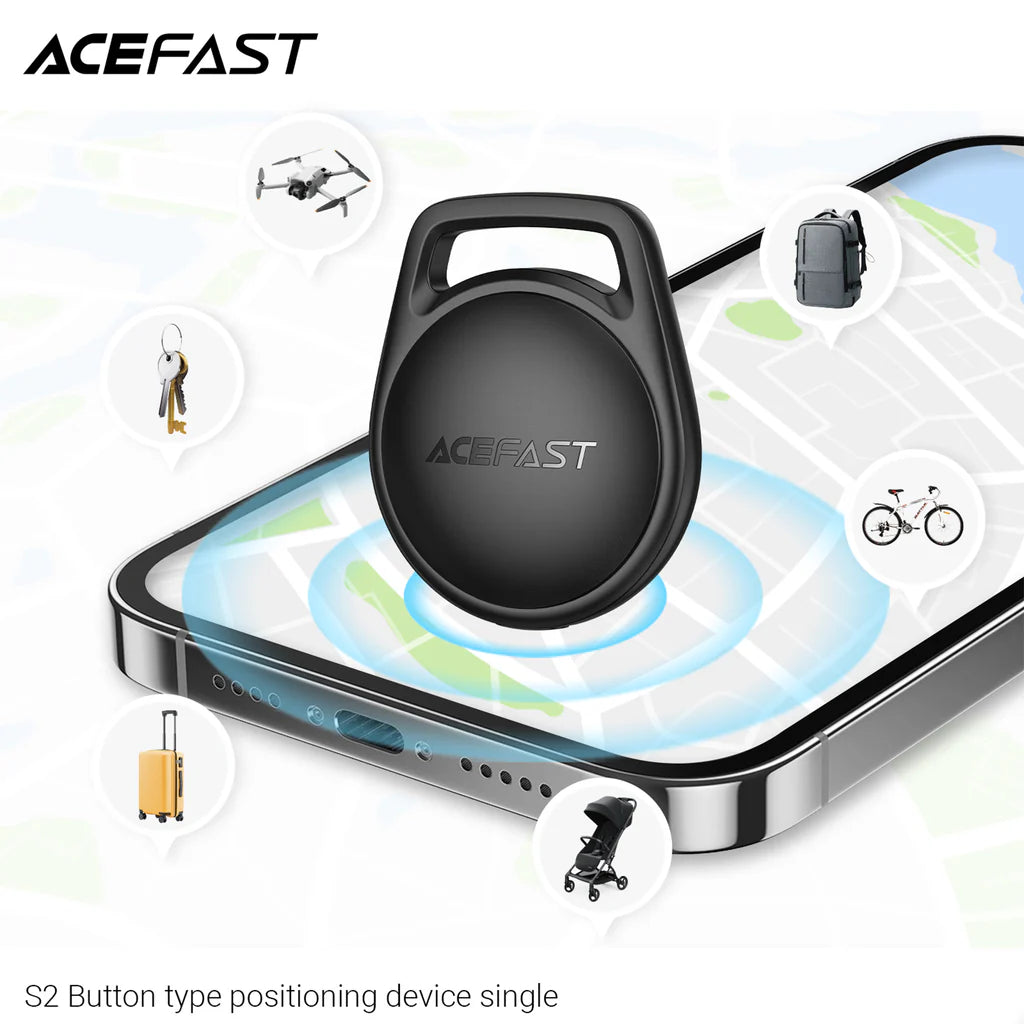 ACEFAST S2 Button Tracker – Apple Find My | MFi Certified | 12-Month Battery | 8g Ultra-Compact | Keys & Bag Locator