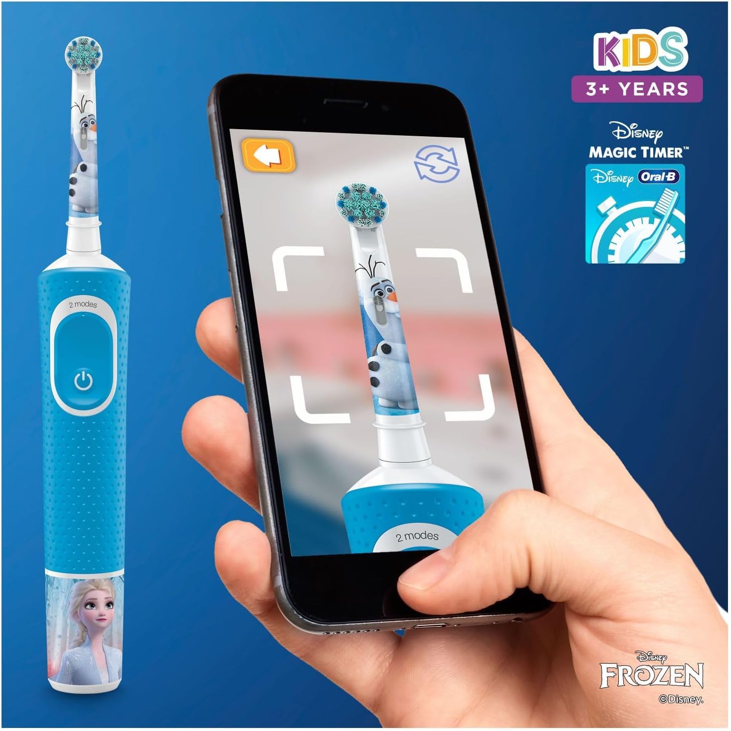 Oral-B Kids Electric Toothbrush Head with Frozen 2 Characters For Ages 3+ Pack of 4 Toothbrush Heads - White