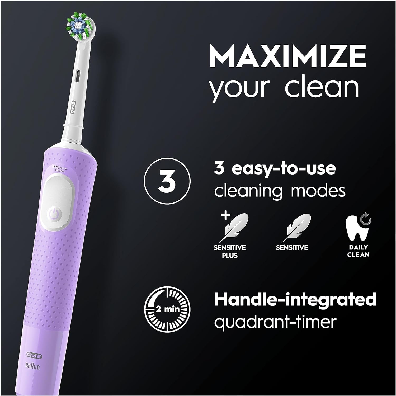 Oral-B by Braun Vitality Pro Electric Toothbrush with 3 Brushing Modes