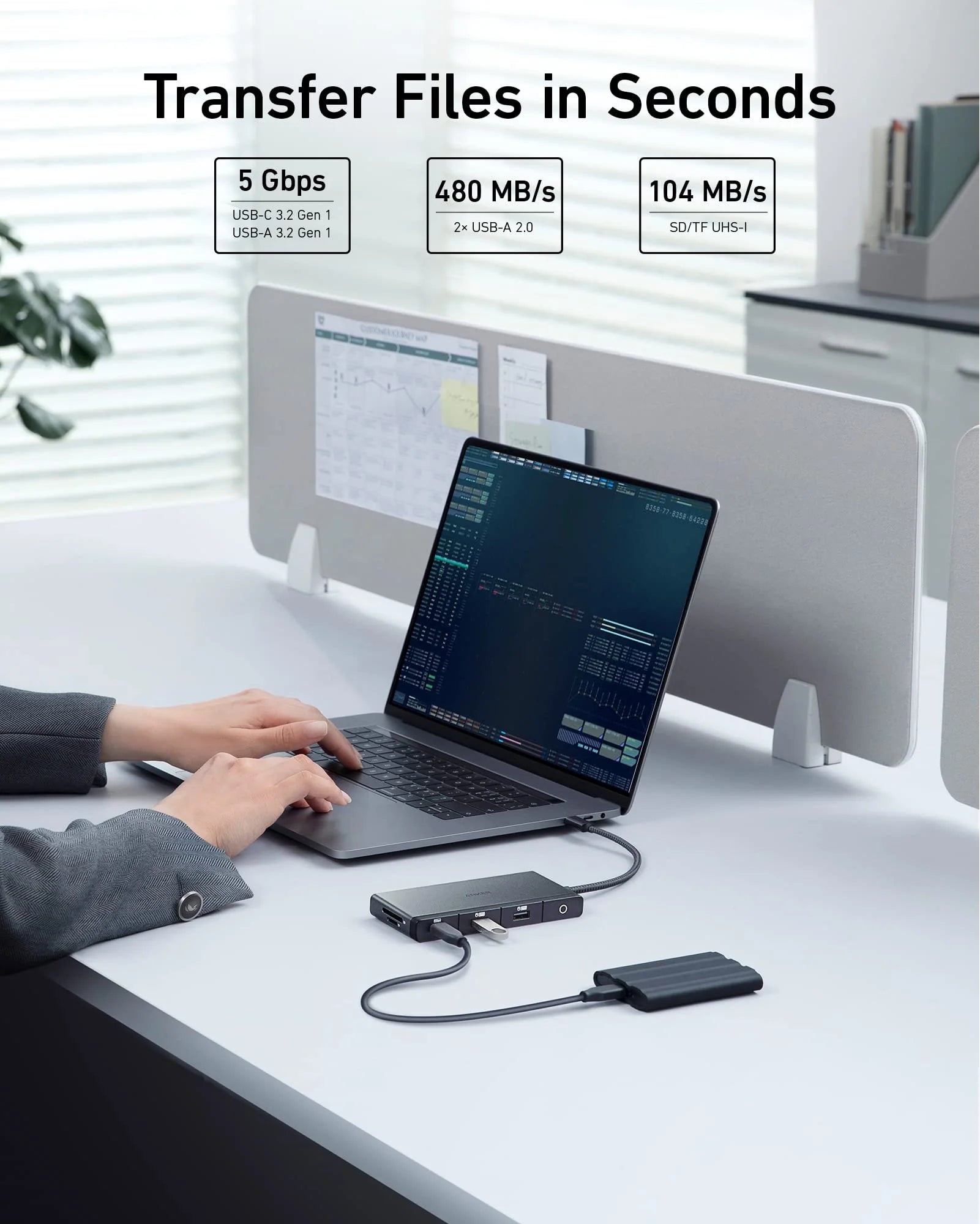 Anker 552 USB-C Hub (9-in-1, 4K HDMI)  B2B - UN (excluded CN, Europe) Black Iteration 1