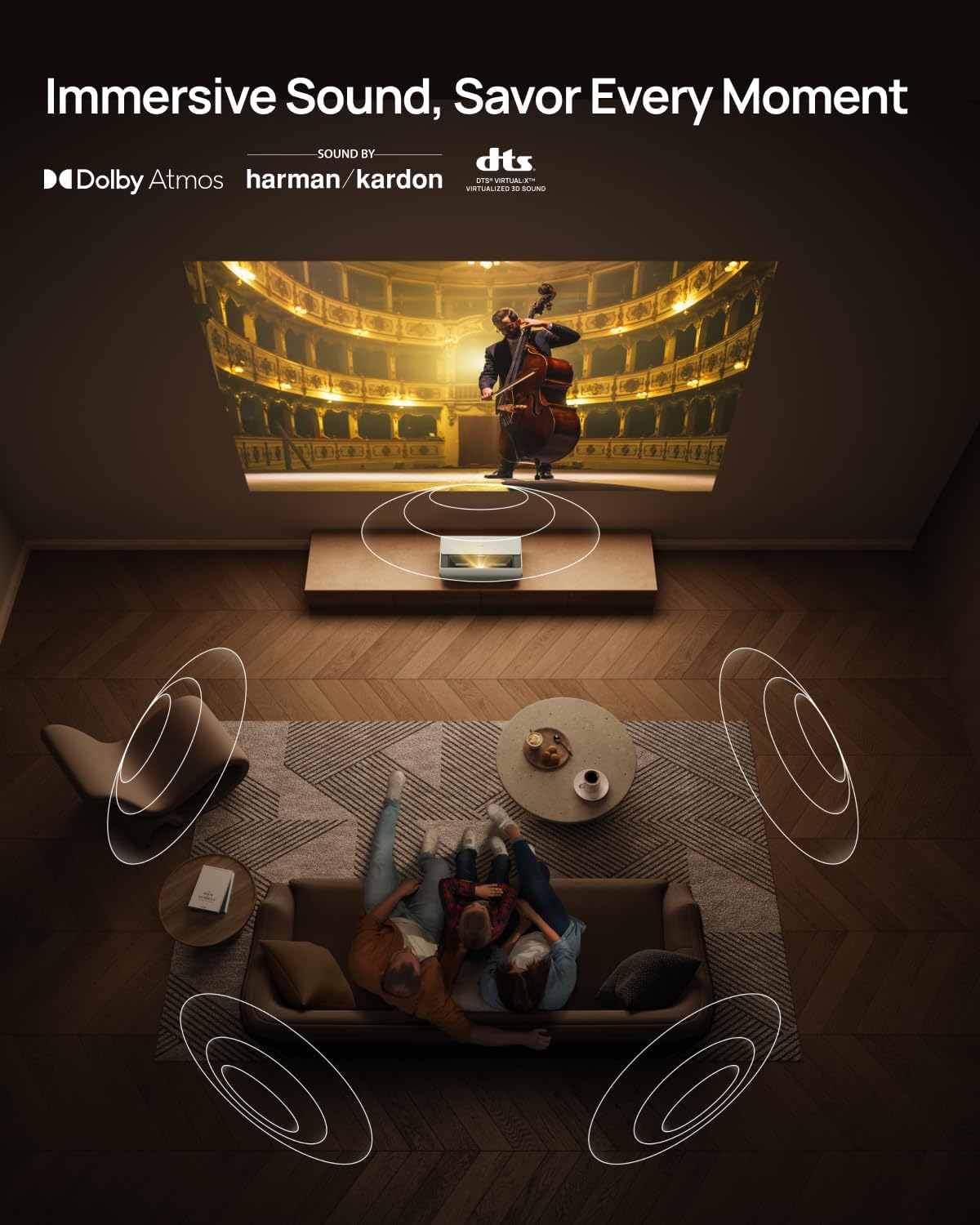 XGIMI Aura 2 Ultra Short Throw Laser Projector – 2300 ISO Lumens, 4K, Dolby Vision & Atmos, Harman Kardon