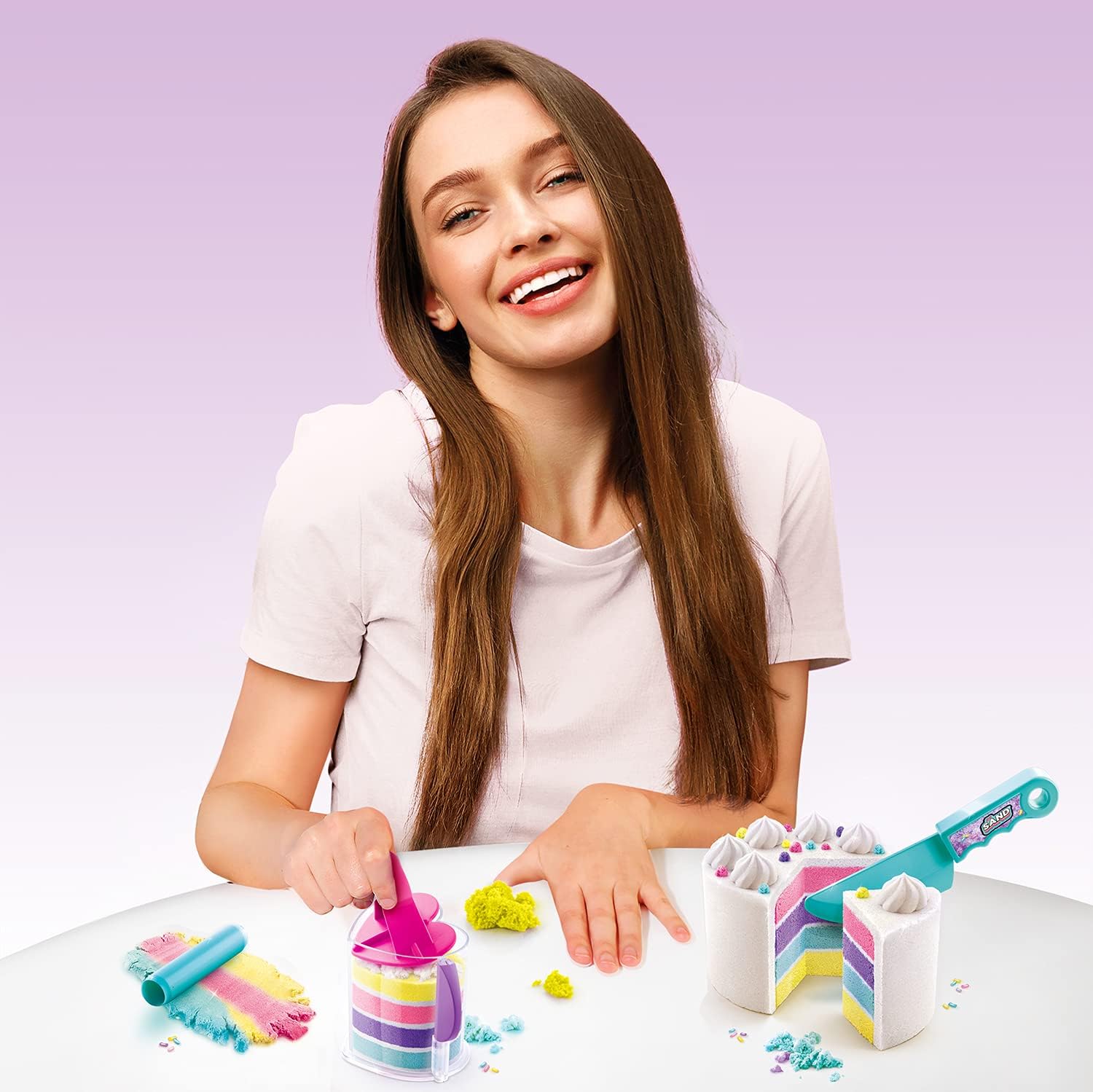 So Sand DIY Magic Sand Kit - Colorful Rainbow Cake Fun