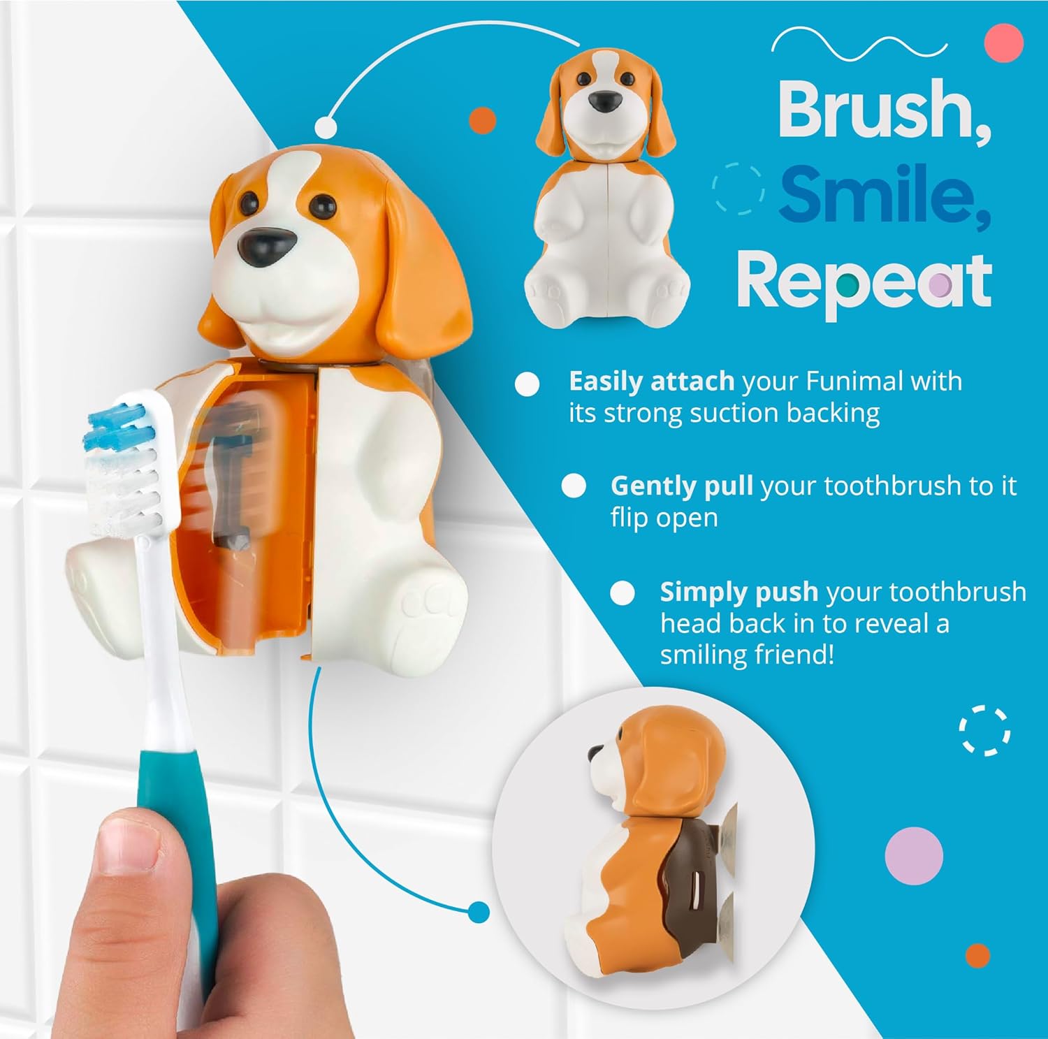 Flipper Fun Animal Turtle Toothbrush Cover - Kids Suction Cup Holder
