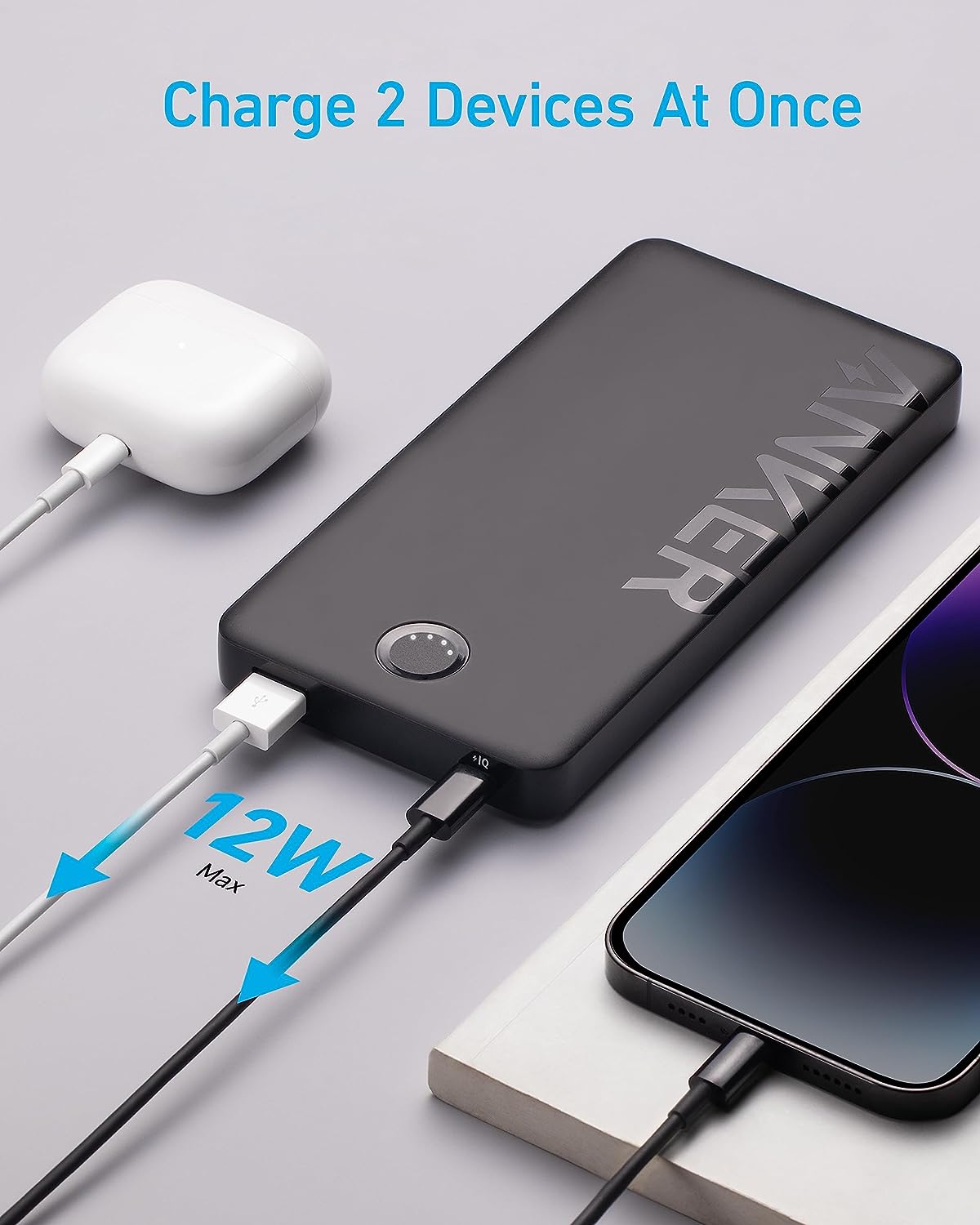 Anker Power Bank 10,000mAh Portable Charger PowerCore PIQ - Black