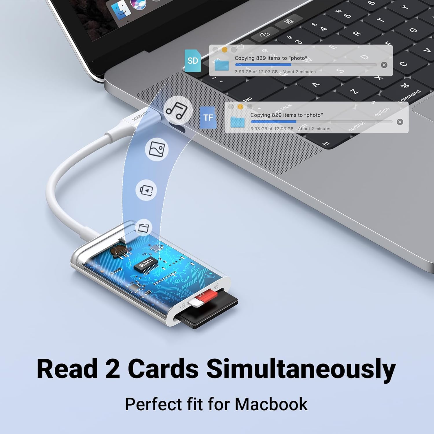 UGREEN USB-C SD Card Reader 170MB/s for iPhone 15 Pro, MacBook