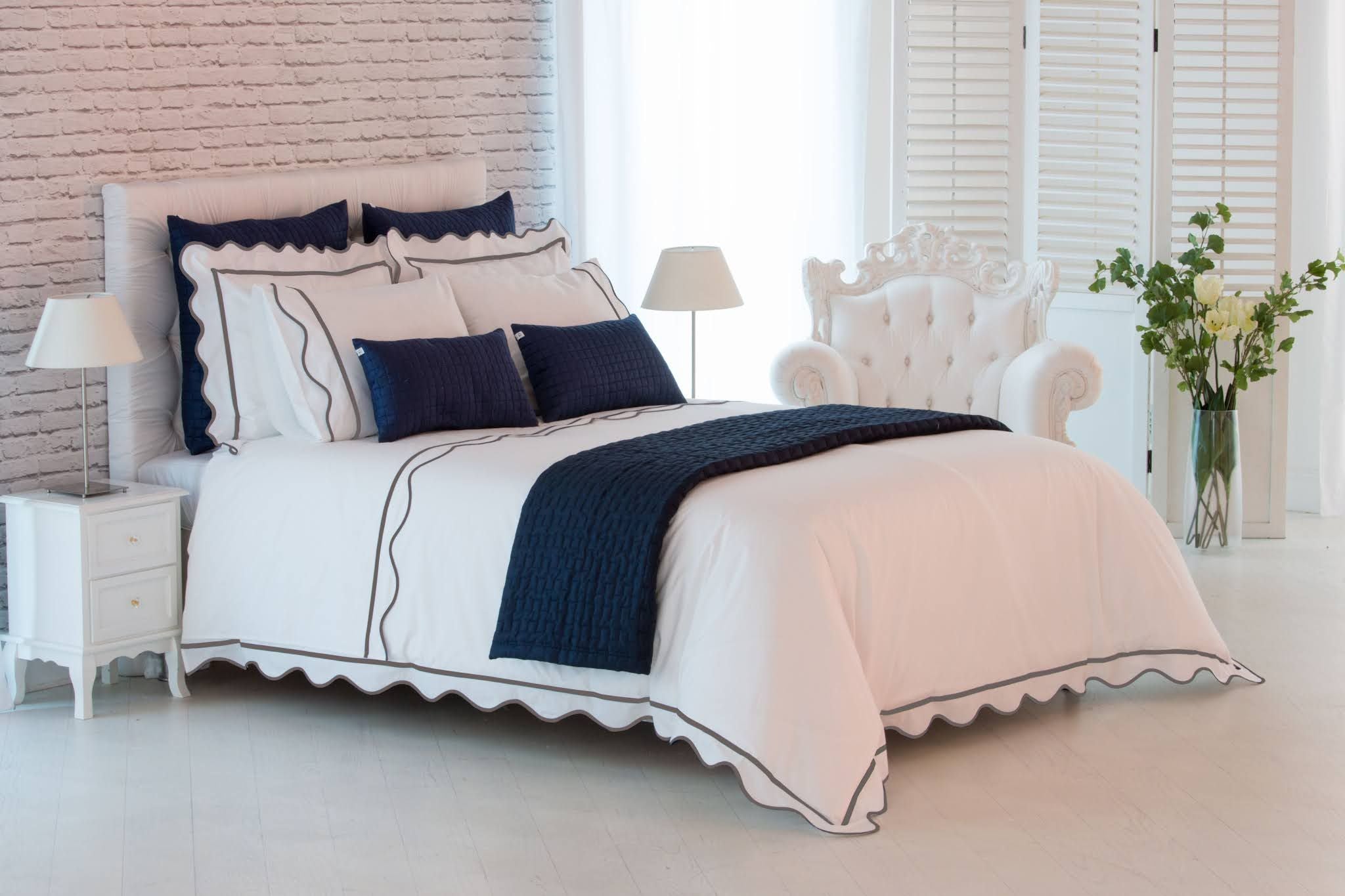 Givi Lulu Nana 4-Piece Single Duvet Cover Set - White & Taupe