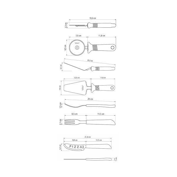 Tramontina 14-Piece Pizza Cutting Set – Black