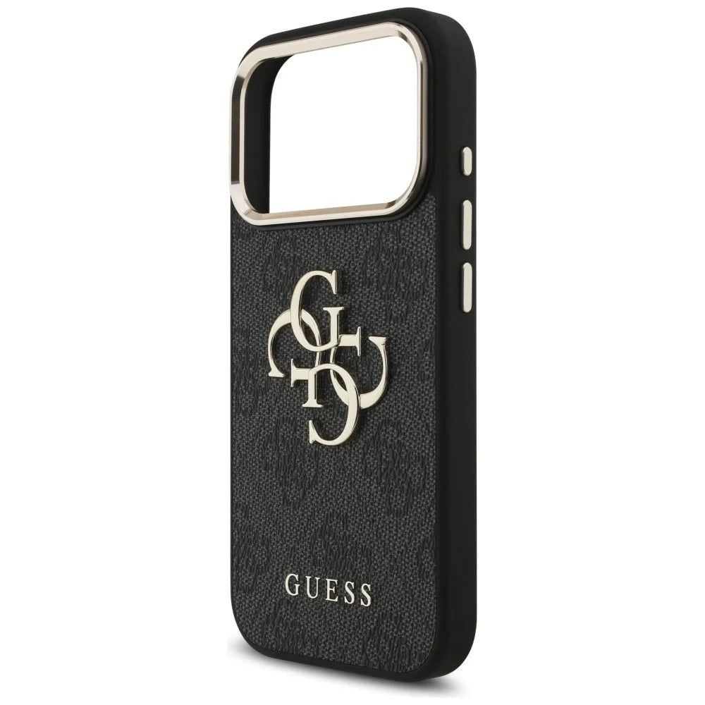 GUESS MagSafe 4G PU Leather Case for iPhone 17 Pro- Black