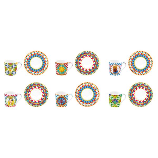 Easy Life Sicily 12-Piece 100ml Coffee Cup Set – Elegant