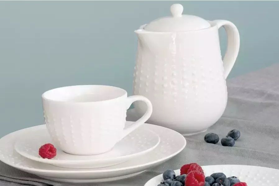 Easy Life Drops Teapot 800ml – White / Celadon