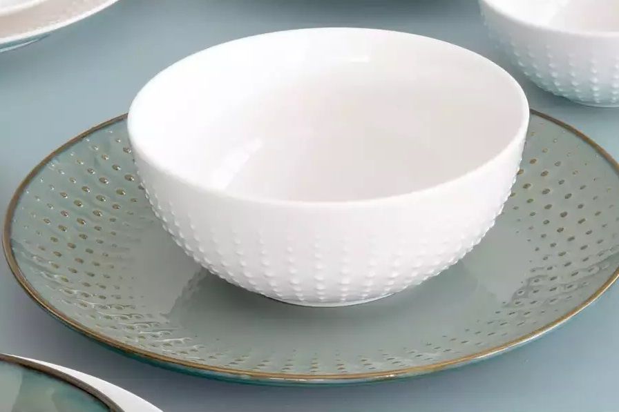 Easy Life Drops Bowl – Celadon/White – 20cm