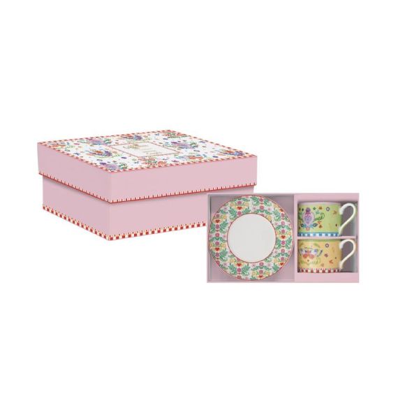 Easy Life Spring Folk Tea Cups Set of 4 240ml with Box - Multicolor