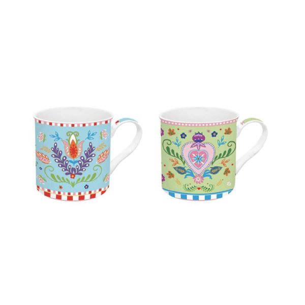 Easy Life Spring Folk 2 Cups Set 300ml - Multicolor