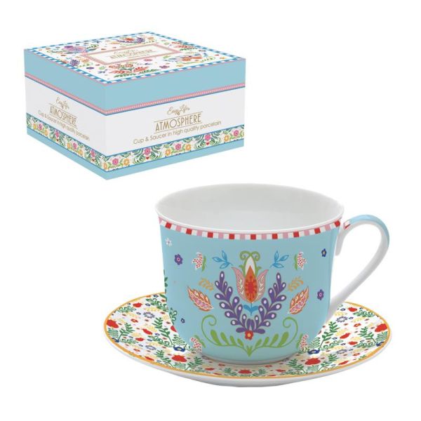 Easy Life Spring Folk 2 Tea Cups Set 400ml - Multicolor