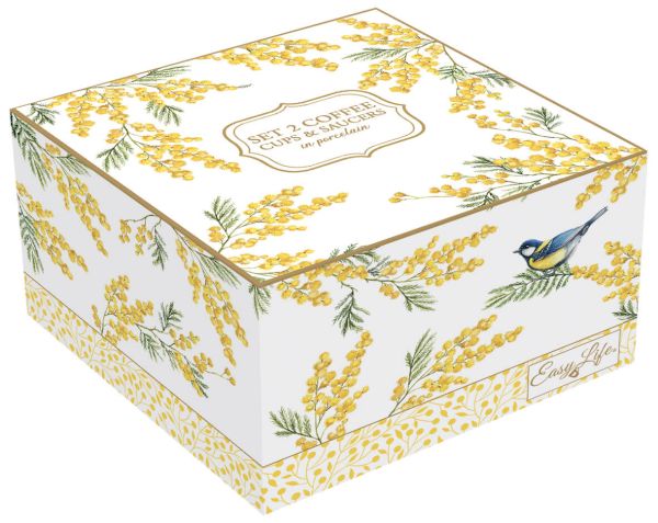 Easy Life Mimosa 4-Piece 110ml Coffee Cup Set – Elegant