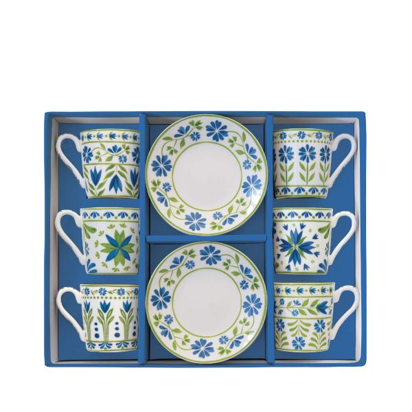 Easy Life Flowers Garden 12-Piece Coffee Cups Set – Elegant